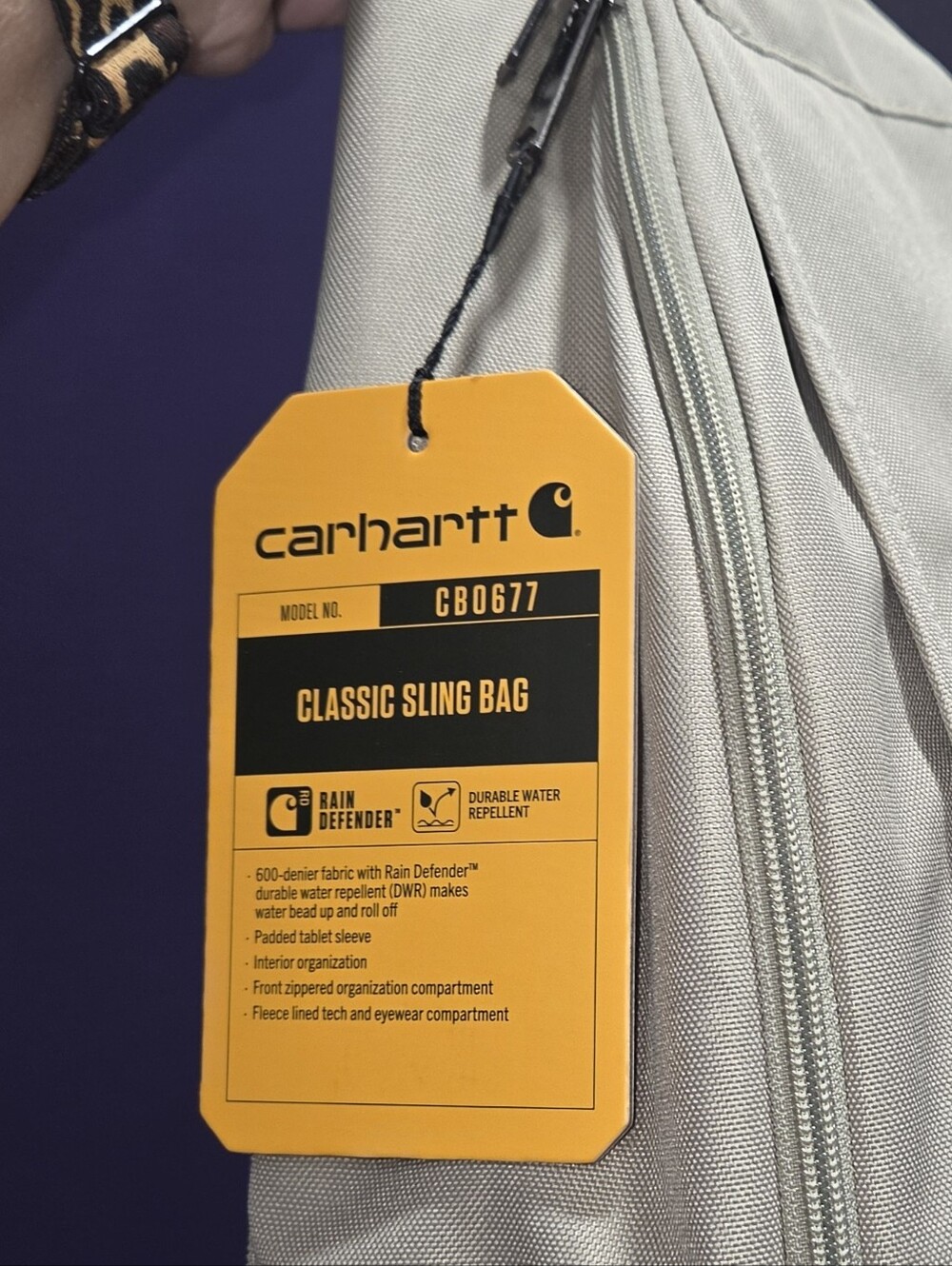 Carhartt Sling Bag Rugged Rain Defender Water Repellent Crossbody Hands Free - Picture 9 of 13